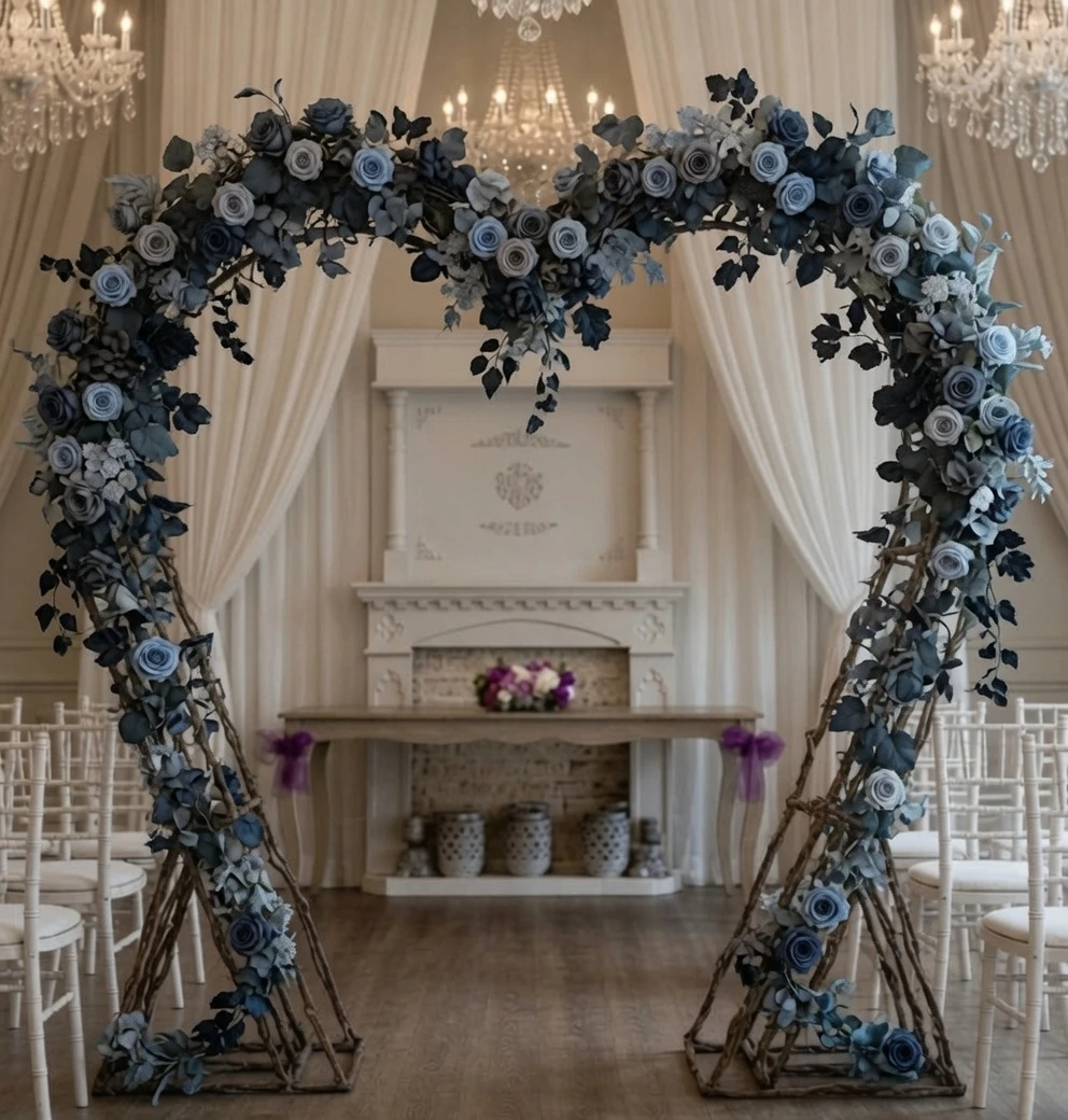 Dusty Blue Heart Arch