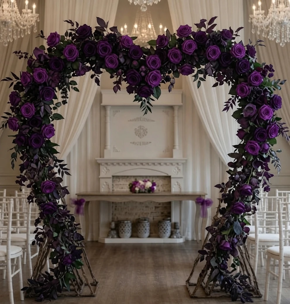 Velvet Violet Heart Arch